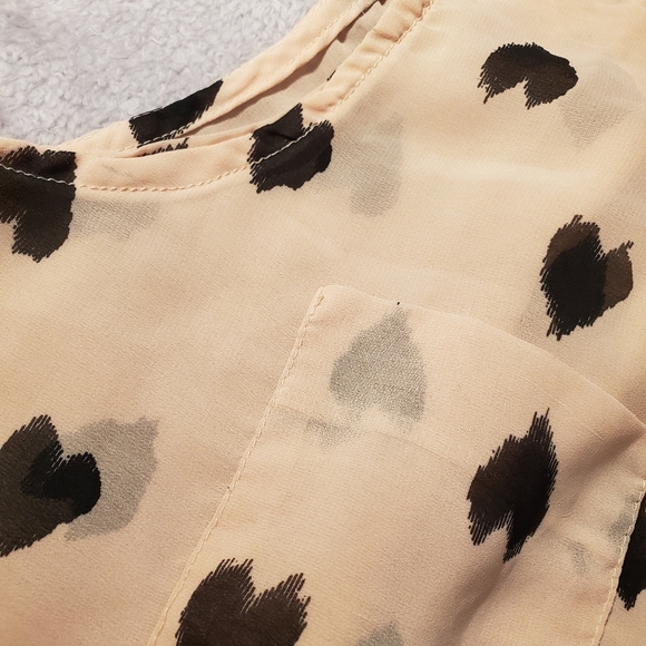 Fun & Flirt High-Low Sheer Peach Blouse - Picture 7 of 12